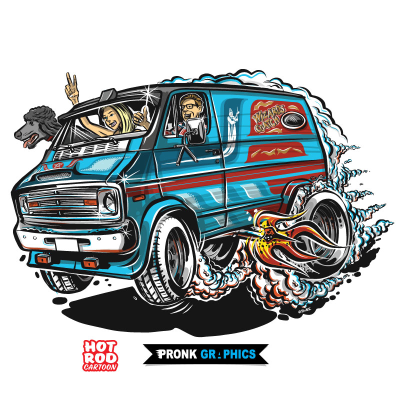 800x800 vehicle cartoon commission - Van Drawing
