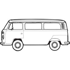 300x300 hippie bus drawing vw van drawing, bus art, vw bus - Van Drawing
