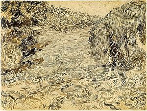 300x227 van gogh drawings garden corner, place lamartine, for theo - Van Gogh Drawings