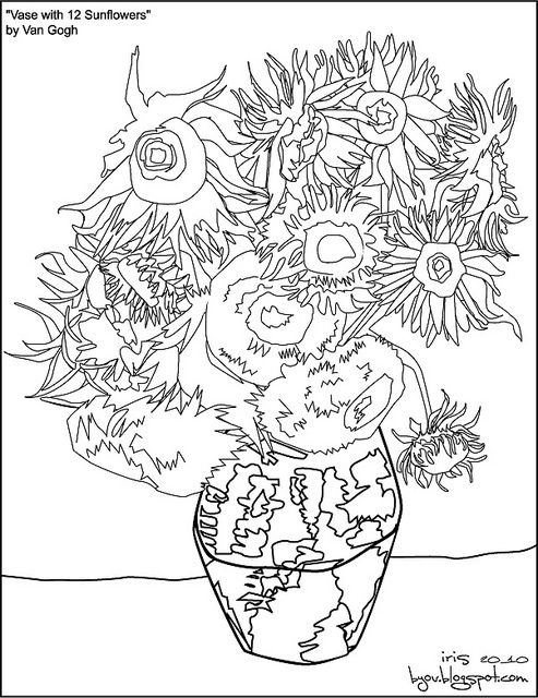 493x640 van gogh sunflowers paint - Van Gogh Sunflowers Drawing