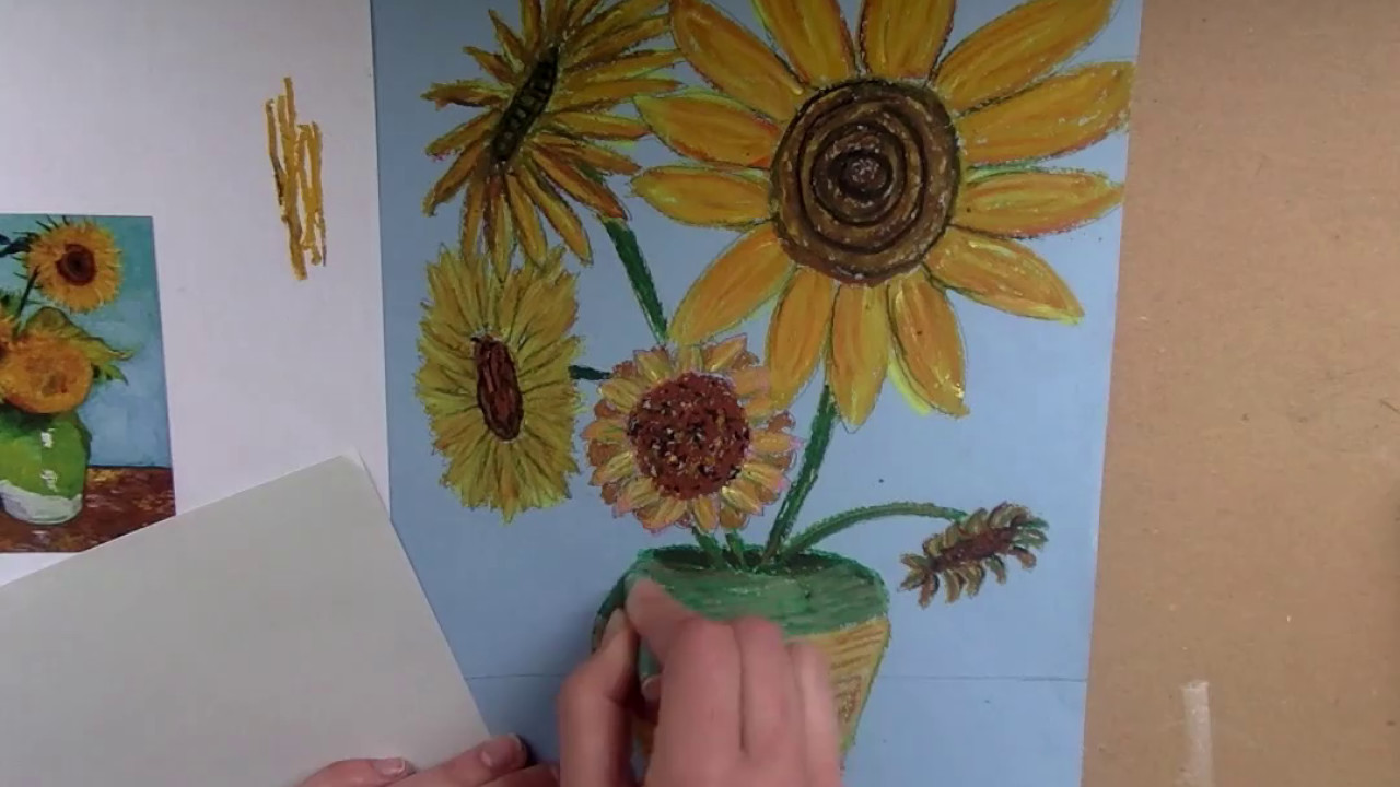 1280x720 vincent van gogh sunflower drawing demo - Van Gogh Sunflowers Drawing