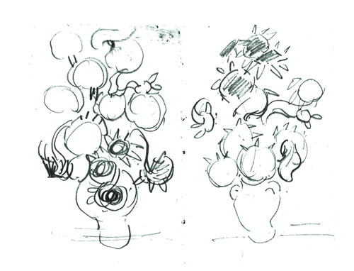 500x382 grade sunflower paintings the back art room blog - Van Gogh Sunflowers Drawing