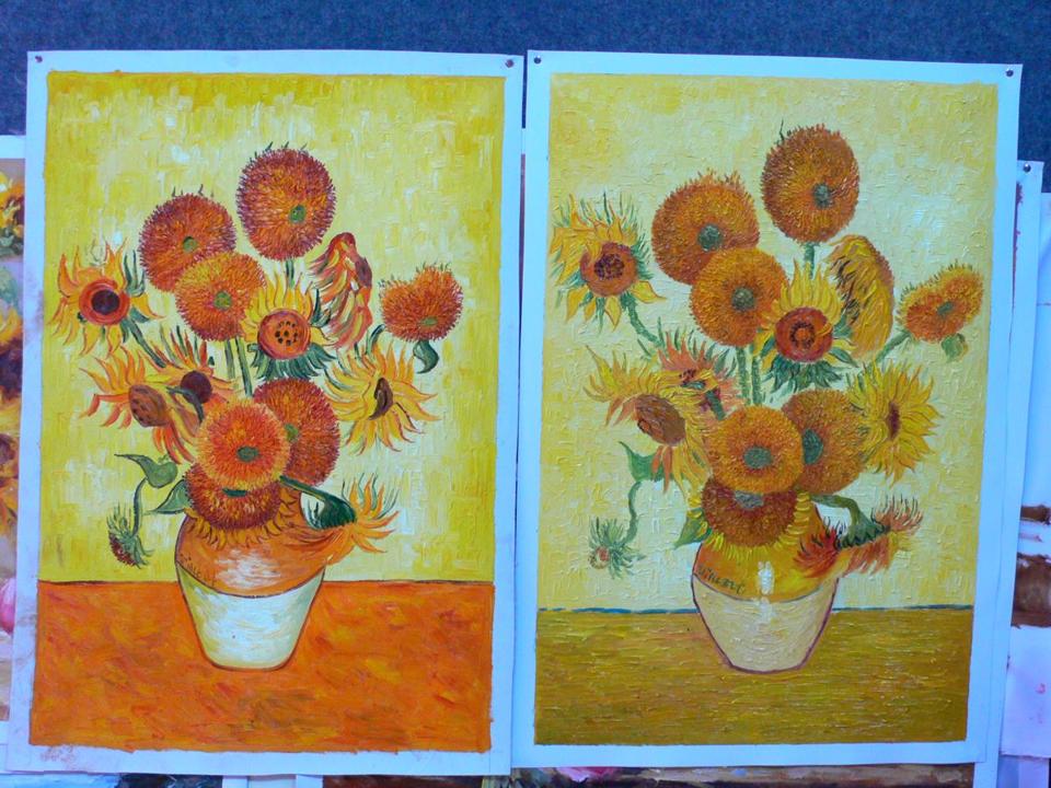 960x720 how to paint van gogh's 'sunflowers,' in steps - Van Gogh Sunflowers Drawing
