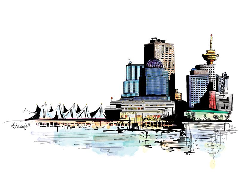 800x600 Vancouver City - Vancouver Skyline Drawing
