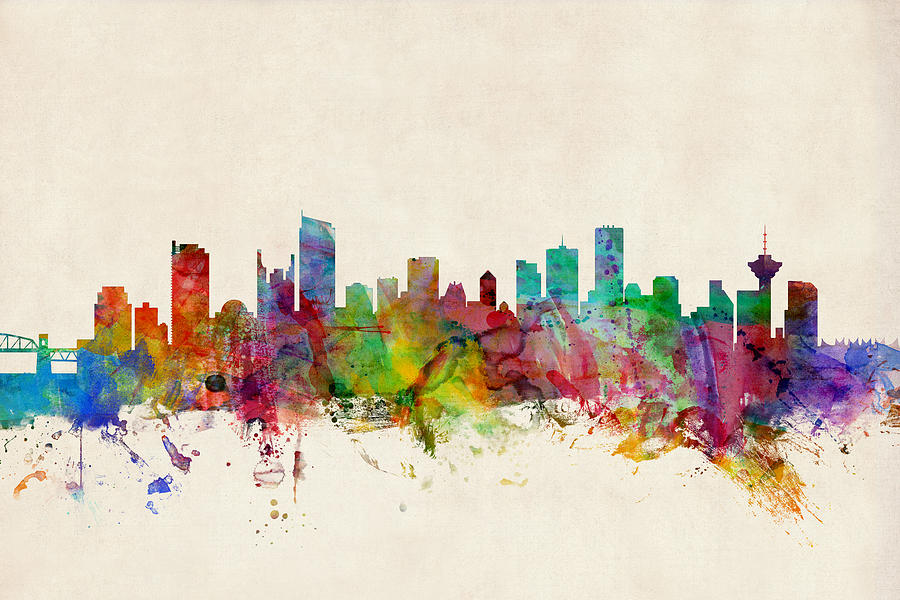 900x600 Vancouver Skyline Drawing - Vancouver Skyline Drawing