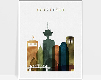 340x270 Vancouver Skyline Etsy - Vancouver Skyline Drawing