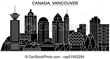 450x245 Canada, Vancouver Architecture Vector City Skyline, Travel - Vancouver Skyline Drawing