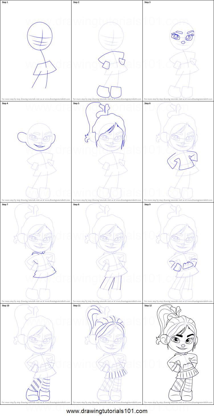751x1467 how to draw vanellope von schweetz from wreck it ralph printable - Vanellope Von Schweetz Drawing