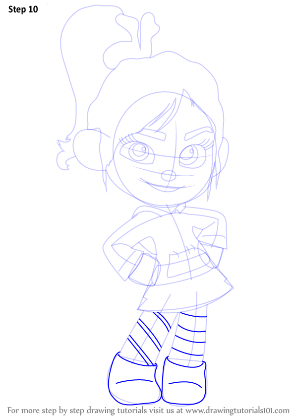 595x844 learn how to draw vanellope von schweetz from wreck it ralph - Vanellope Von Schweetz Drawing