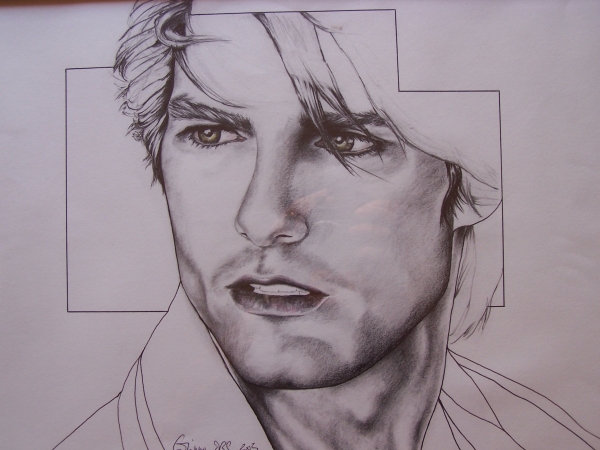 600x450 Portrait Of Tom Cruise - Vanilla Sky Drawing
