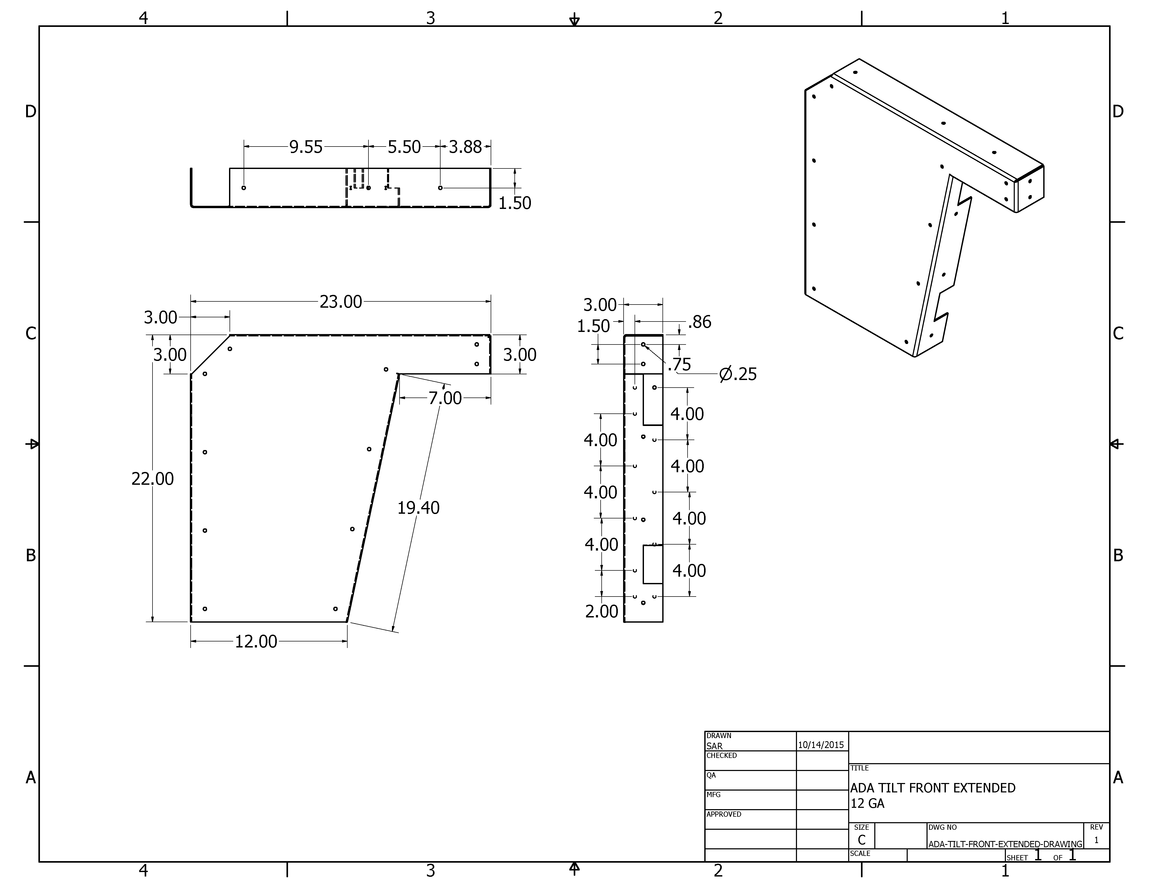 4400x3400 d ada bracket drawings aampm hardware - Vanity Drawings