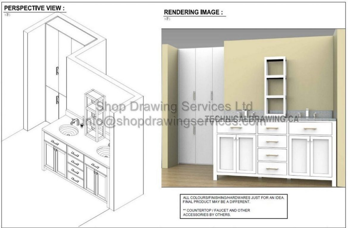 1170x768 Vanity Shop Drawings - Vanity Drawings