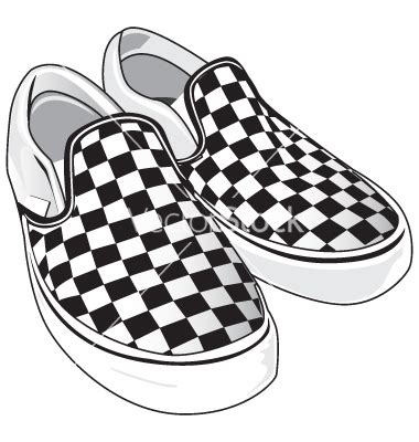 drawing of checkered vans