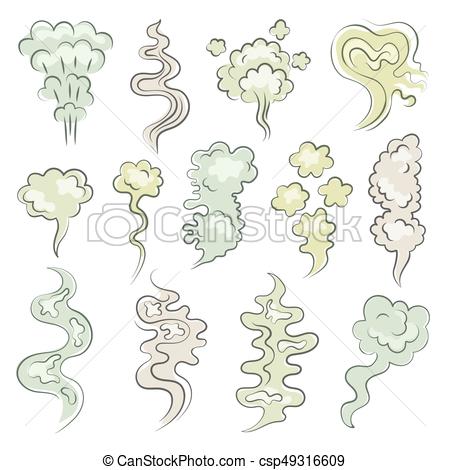 450x470 different aroma clouds of vapor cartoon smells and stench smoke - Vapor Drawing