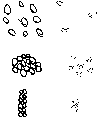400x493 drawings of the molecules in ice, liquid water and water vapor - Vapor Drawing