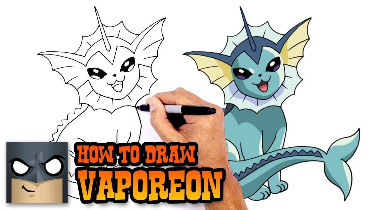 1280x720 How To Draw Vaporeon Pokemon - Vaporeon Drawing