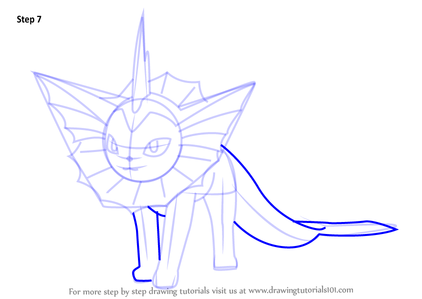 844x598 Learn How To Draw Vaporeon From Pokemon Go - Vaporeon Drawing