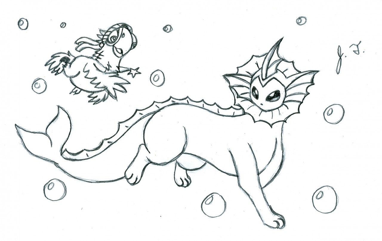 1280x810 Pokemon Drawings - Vaporeon Drawing