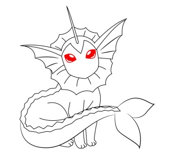 340x326 How To Draw Vaporeon - Vaporeon Drawing
