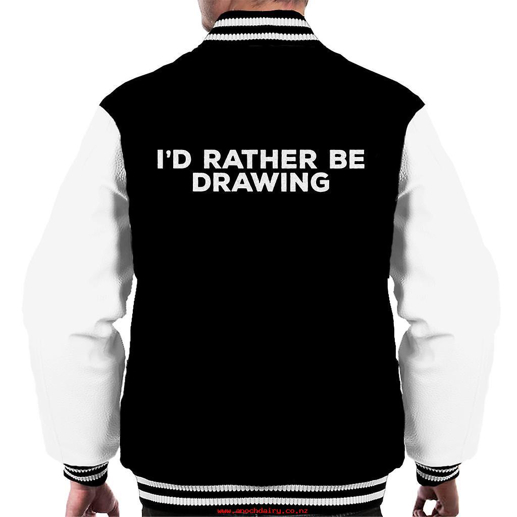 1024x1024 id rather be drawing mens varsity jacket - Varsity Jacket Drawing