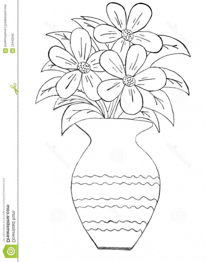 815x1024 how to draw a beautiful flower vase pictures for kids to draw - Vase Drawing