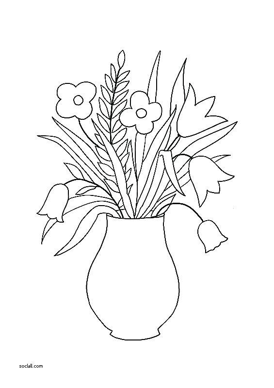 565x800 Flower Vases Drawing Drawing Of Flower Vase For Kid Colour Drawing - Vase Drawing For Kids