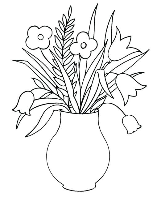 496x637 Pictures Of Flowers In A Vase To Draw How To Draw A Flower Vase - Vase Drawing For Kids