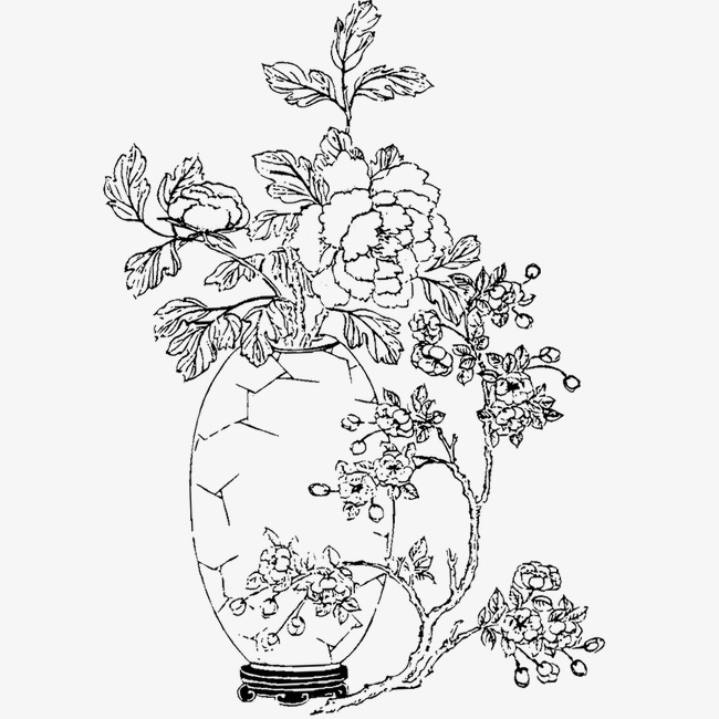 650x650 Line Drawing Vase, Line Clipart, Classical, Vase Png Image - Vase Line Drawing