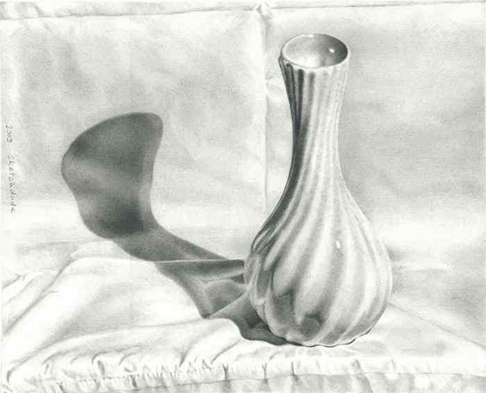 700x566 Graphite Drawing Vase For Free Download - Vase Pencil Drawing