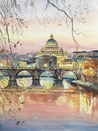 375x501 View Of The Vatican Drawing - Vatican Drawing