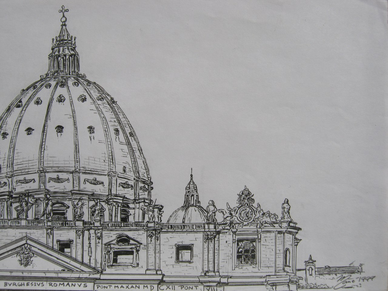 1280x960 Architecture Of The World St Peter's Basilica An Italian - Vatican Drawing