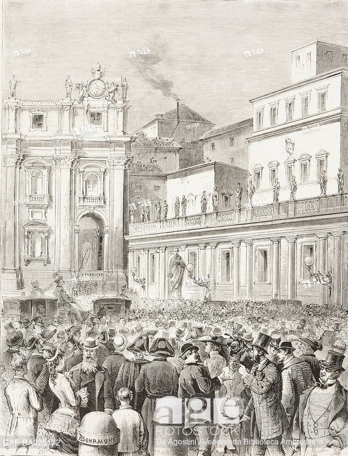 699x914 Black Smoke During The Conclave Of Vatican City, Drawing - Vatican Drawing