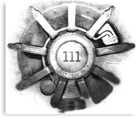 550x473 fallout vault door drawing canvas print - Vault Drawing