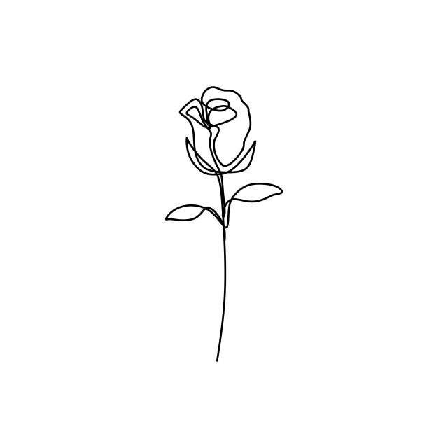 640x640 Flower Continuous One Line Art Drawing Vector Illustration Awesome - Vector Art Drawing