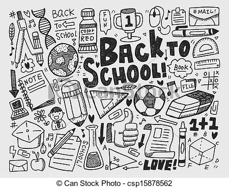 450x370 Hand Draw Doodle School Element - Vector Art Drawing