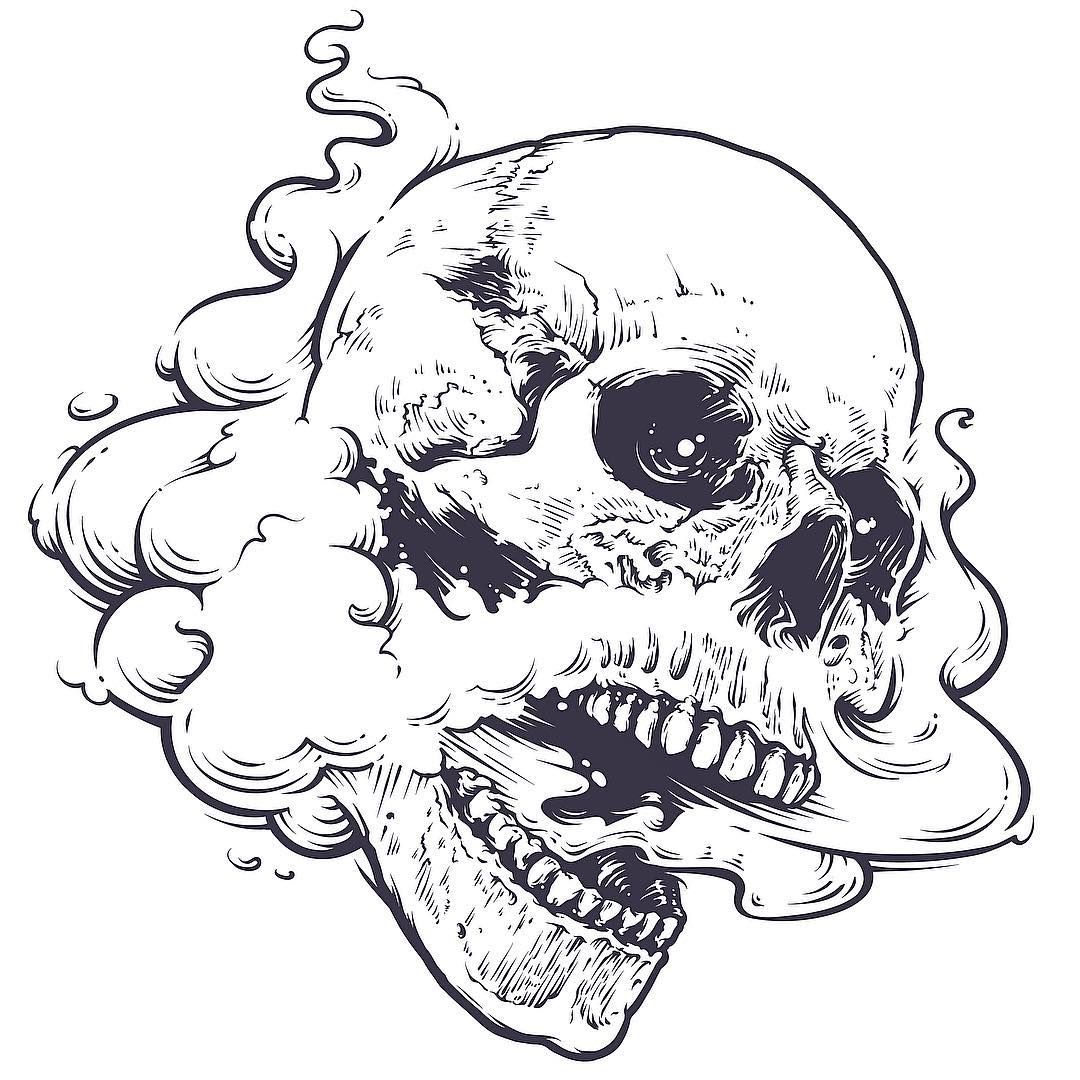 1080x1080 Vaping - Vector Art Drawing