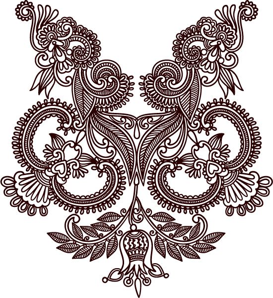 550x599 Flower Drawings Free Download - Vector Line Drawing