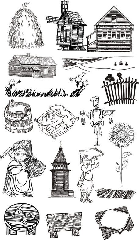 456x786 Free Farm Line Drawing Clipart And Vector Graphics - Vector Line Drawing