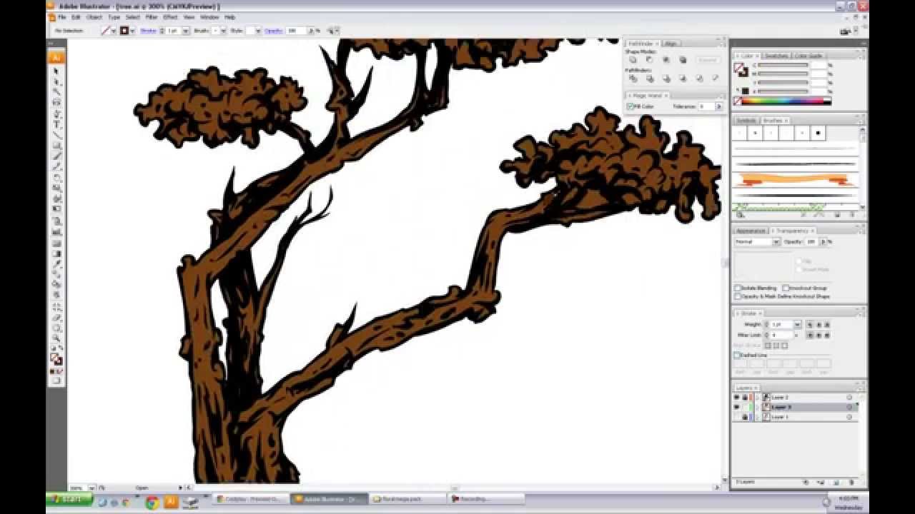 1280x720 Vector Tree Free Hand Speed Drawing - Vector Tree Drawing