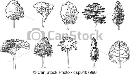 450x261 Graphic Tree, Vector Illustration Tree Drawing Line - Vector Tree Drawing