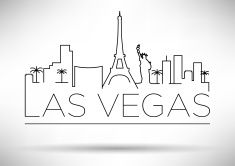 235x166 Line Drawing Of The Las Vegas Skyline With The City's Name Vector - Vegas Drawing