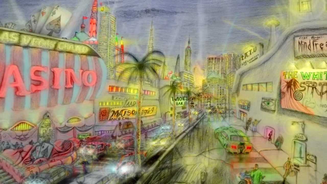1280x720 Amazing Las Vegas Scene Drawing - Vegas Drawing
