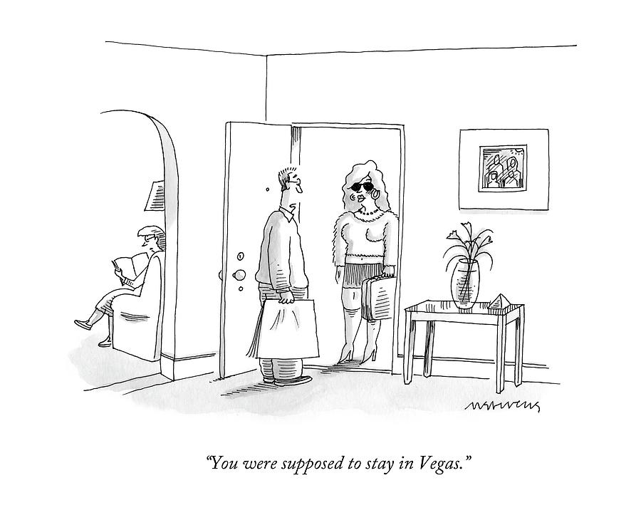 900x723 You Were Supposed To Stay In Vegas Drawing - Vegas Drawing