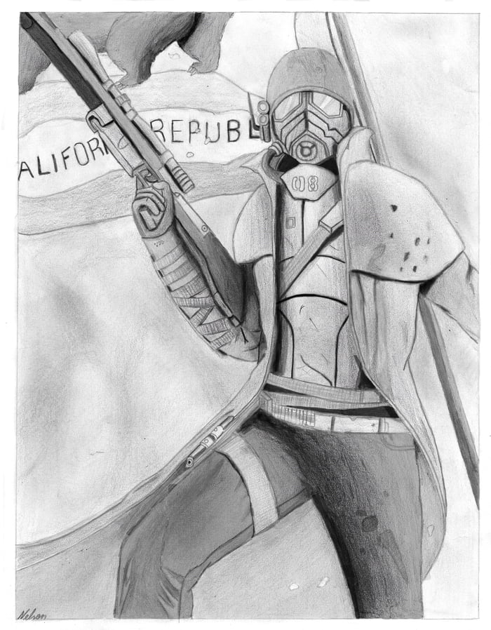 700x898 fallout new vegas drawing i did - Vegas Drawing