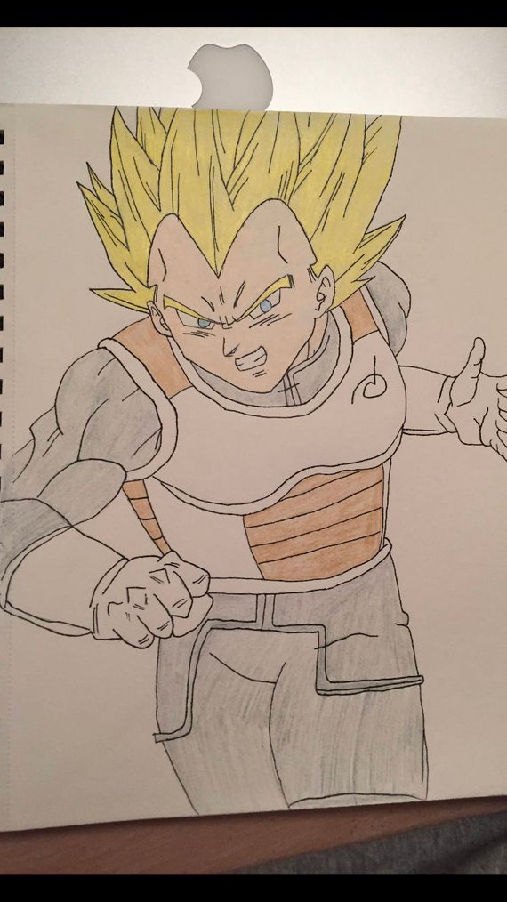 570x1014 Super Saiyan Vegeta Drawing Etsy - Vegeta Drawing