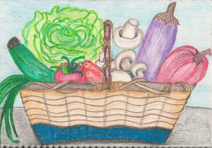300x210 a vegetable basket drawing still life how to draw and shade - Vegetable Basket Drawing