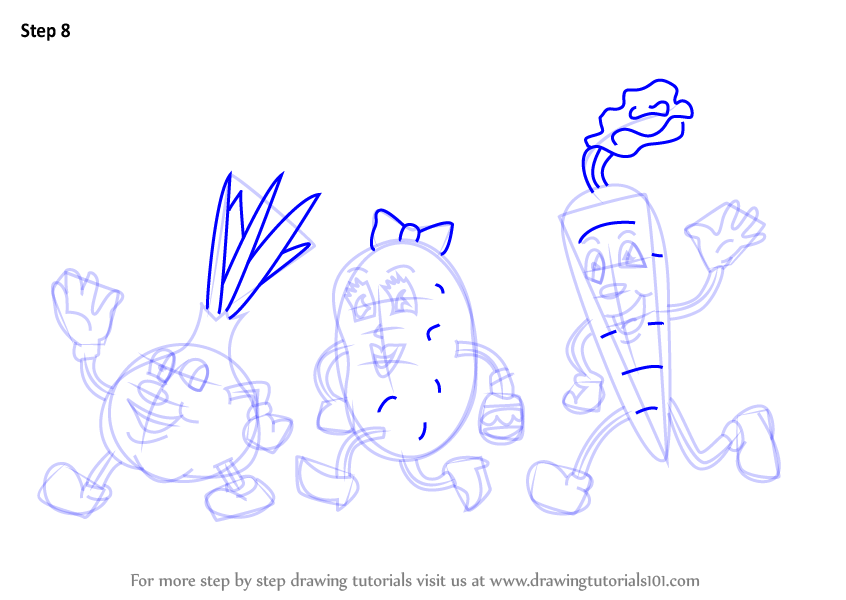 846x600 learn how to draw cartoon vegetables - Vegetables Cartoon Drawing