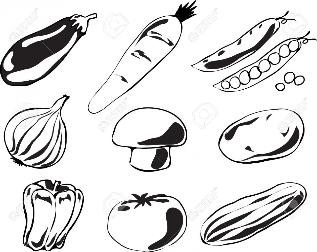 1261x1001 vegetables cartoon drawing - Vegetables Cartoon Drawing