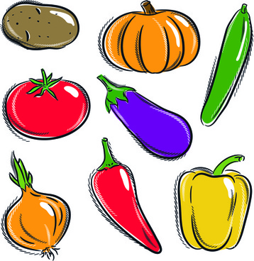 358x368 children drawing vegetables free vector download - Vegetables Cartoon Drawing
