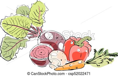 450x293 hand draw colorful different vegetables vector illustration - Vegetables Drawing